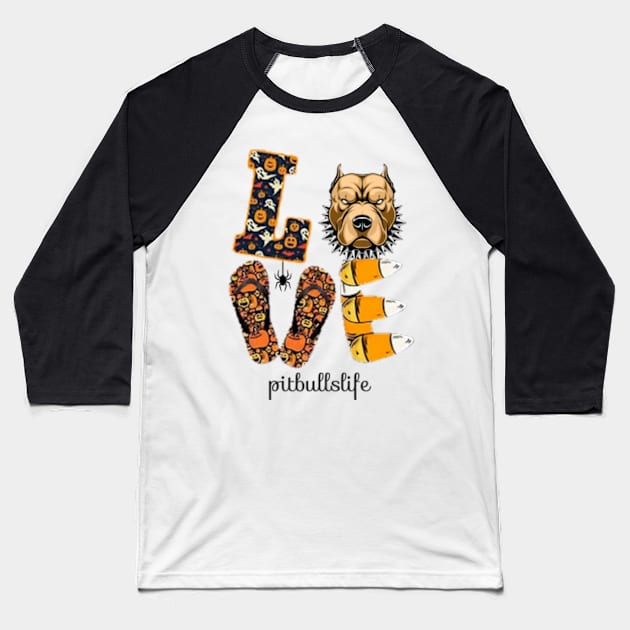 Pitbull Love T-shirts Baseball T-Shirt by Him